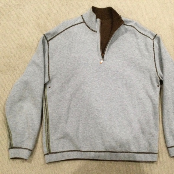 Tommy Bahama Reversible 3/4 zip - Picture 4 of 6